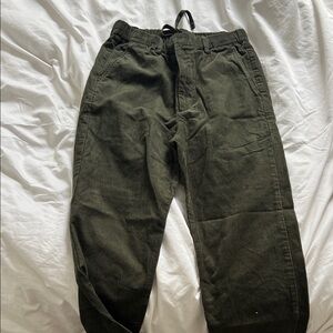 Muji Men's Olive Green Corduroy Pants